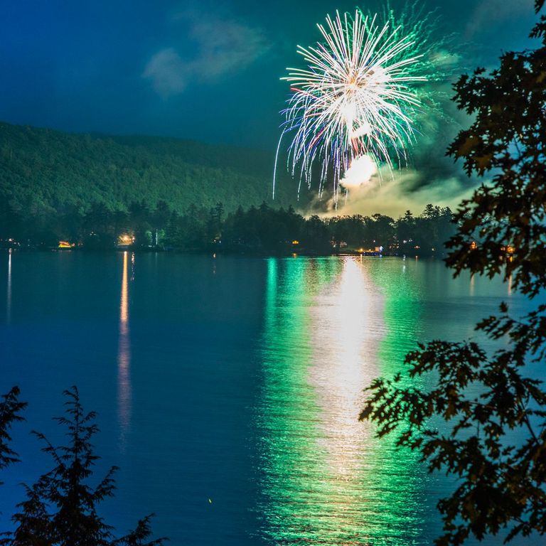 fireworks over the Lake St. Catherine