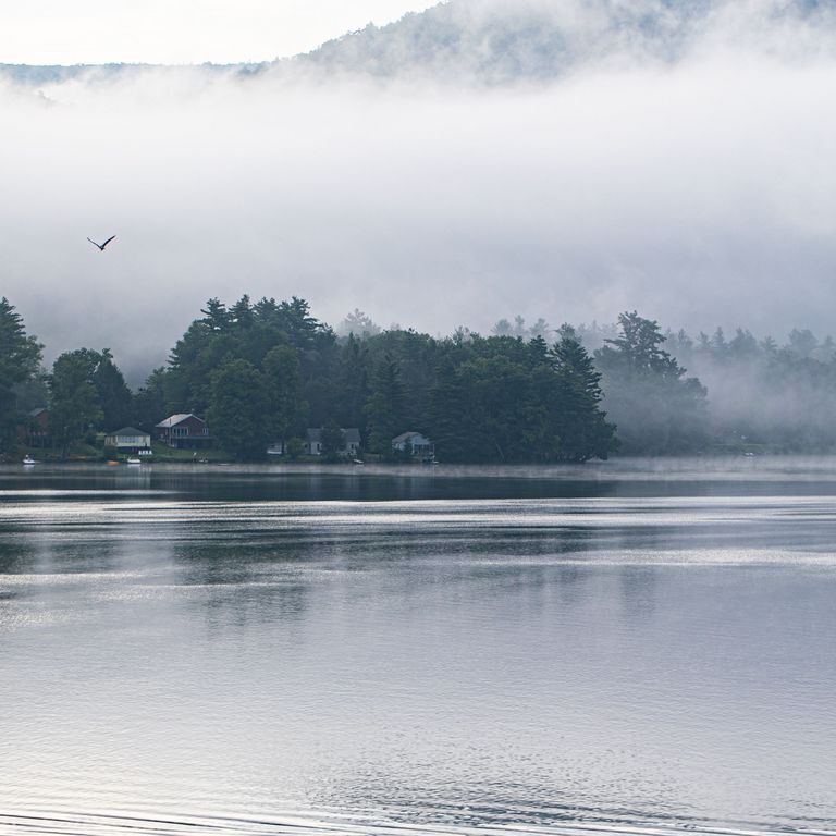 early morning fog over Lake St. Catherine