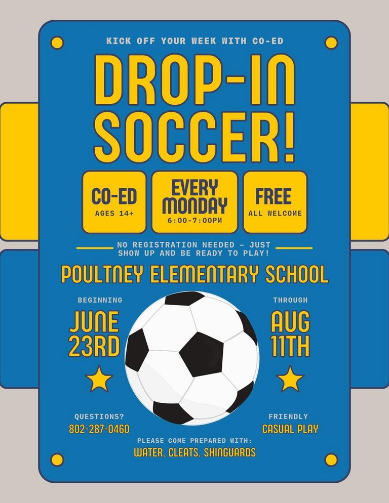 Drop-In Soccer poster
